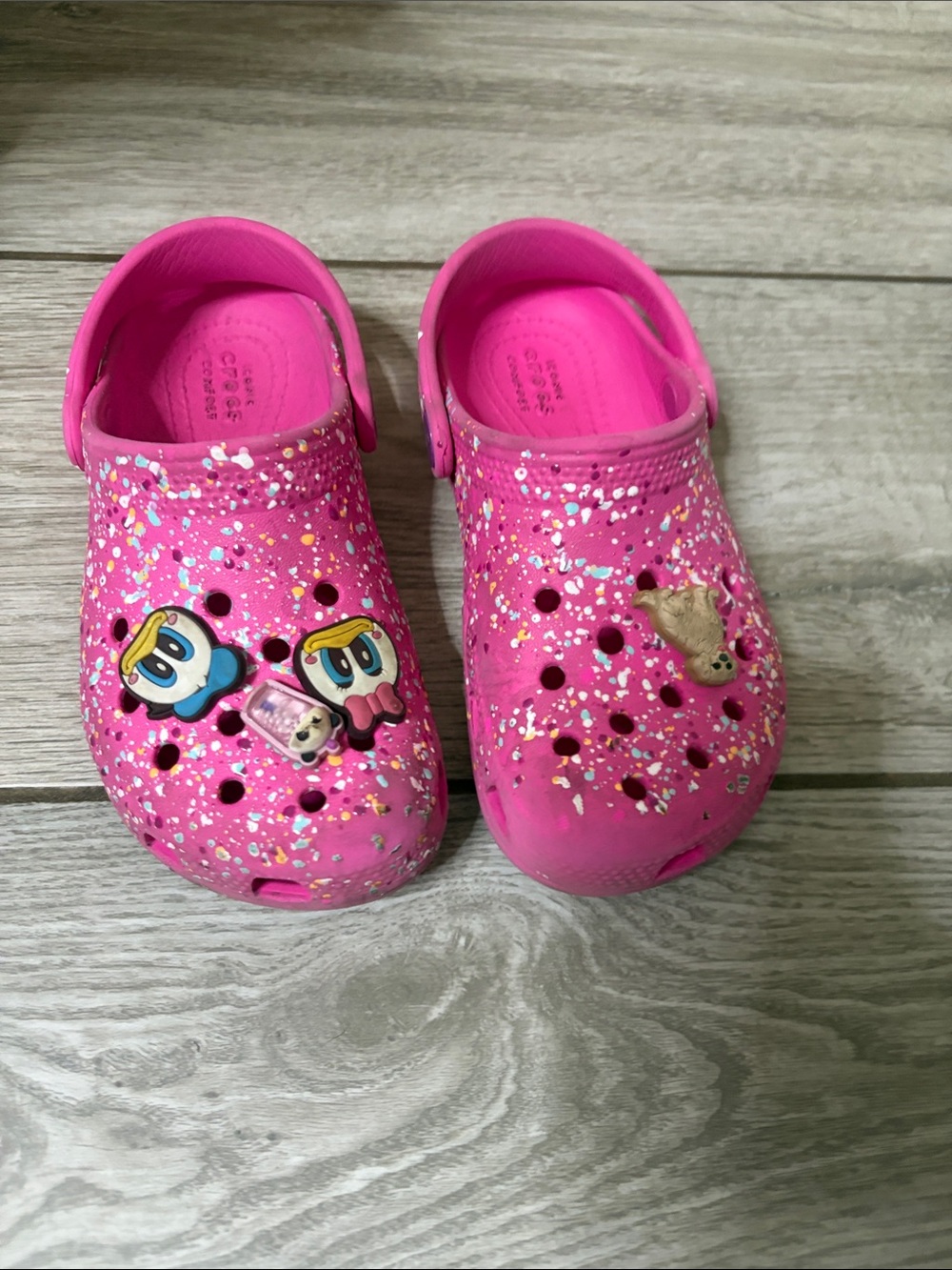 CROCS Kids Pink Confetti Clog Sandals